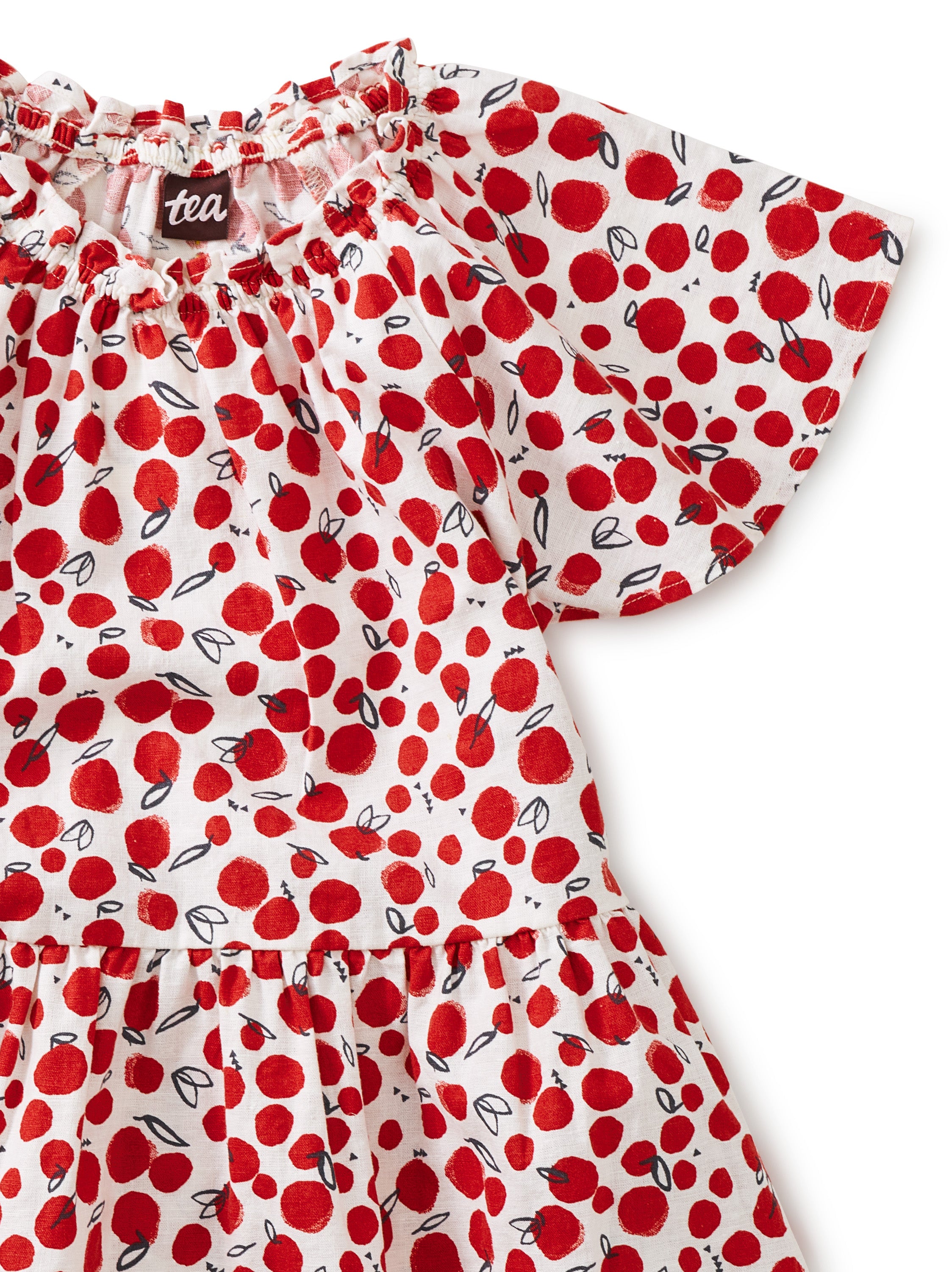 Premium Ruffle Shoulder Dress: Vibrant Red with Tangy Citrus Flair