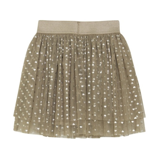 Premium Girls' Gold Heart Tutu Skirt: Ultimate Sparkle by TANNIN