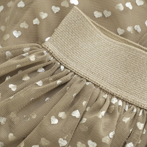 Premium Girls' Gold Heart Tutu Skirt: Ultimate Sparkle by TANNIN