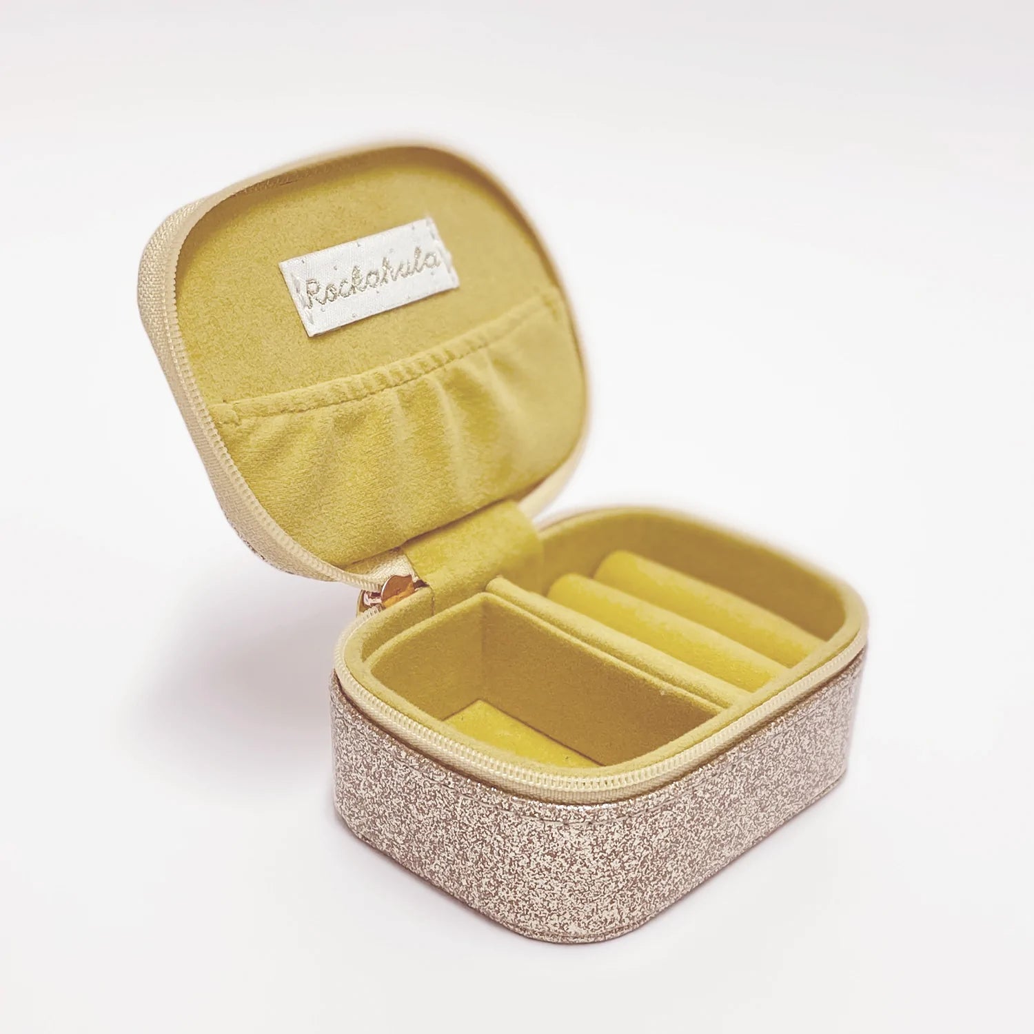 Premium Glitter Jewelry Box - Ultimate Gold Mini Organizer