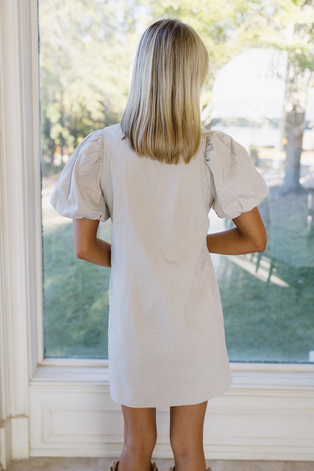 Premium Giada Mini Dress - Oatmeal | Flirty & Chic