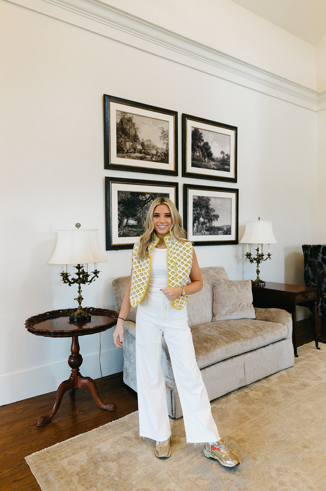 Premium Emma Checkered Vest - Cozy Yellow Mix