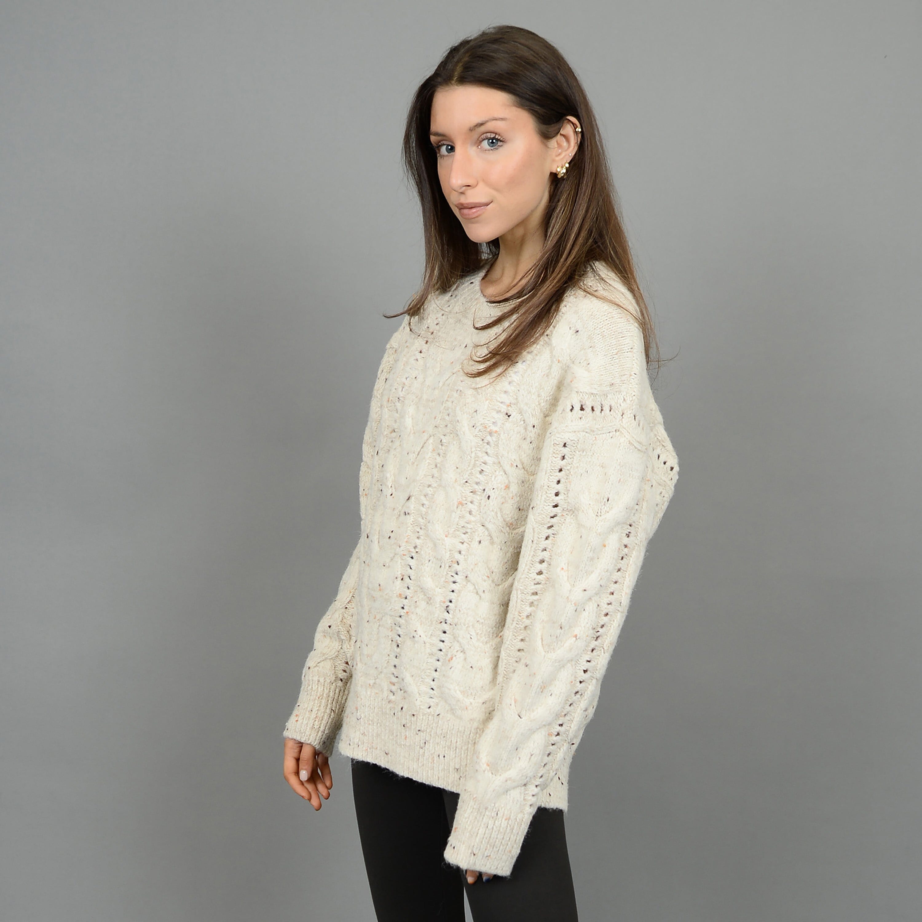 Premium Speckled Cable Knit Sweater - Ultimate Winter Comfort