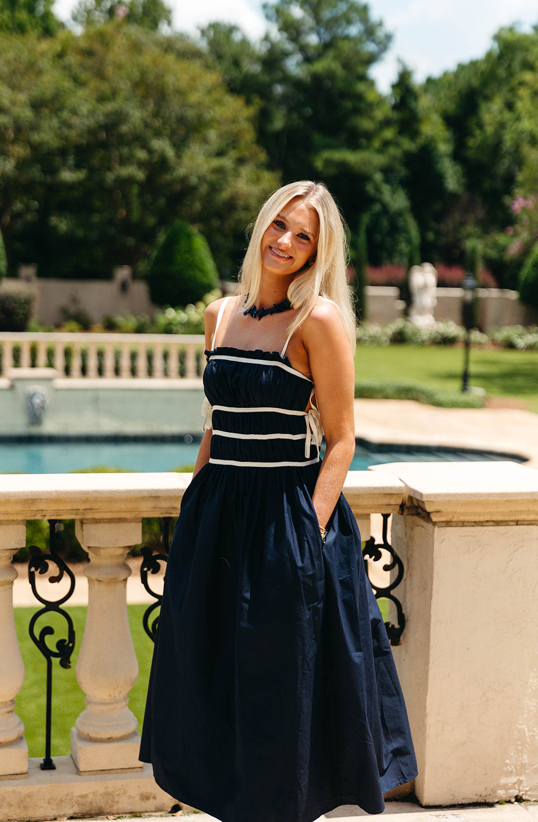 Premium River Midi Dress - Navy | Ultimate Summer Style