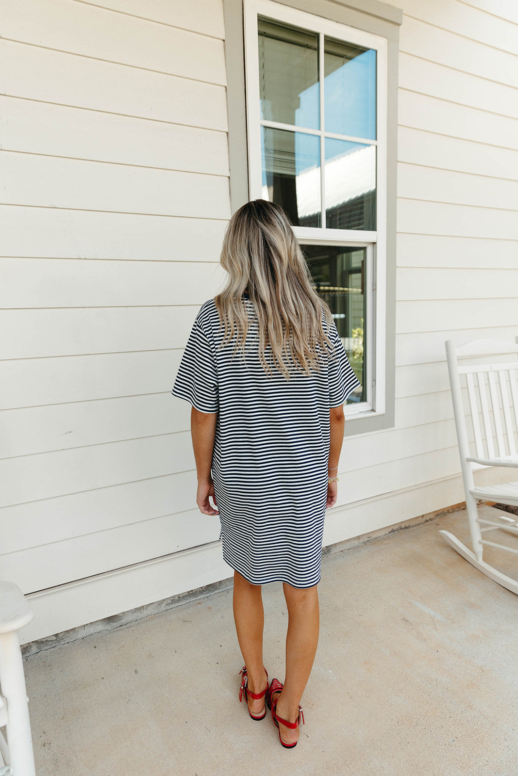 Premium Sienna Stripe Mini Dress - Navy | Ultimate Comfort & Style
