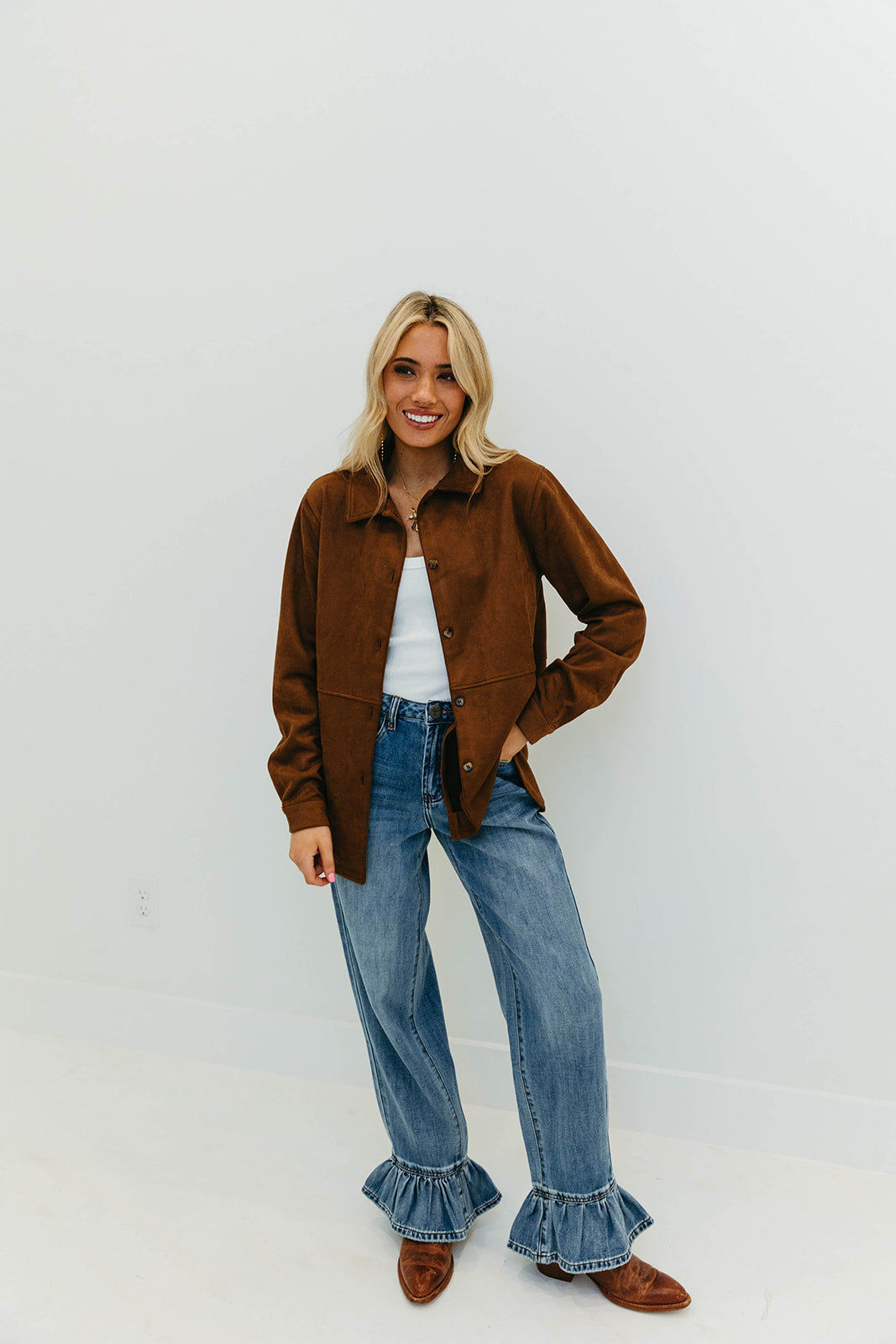Premium Retha Button Down Shirt - Mocha | Ultimate Style Upgrade
