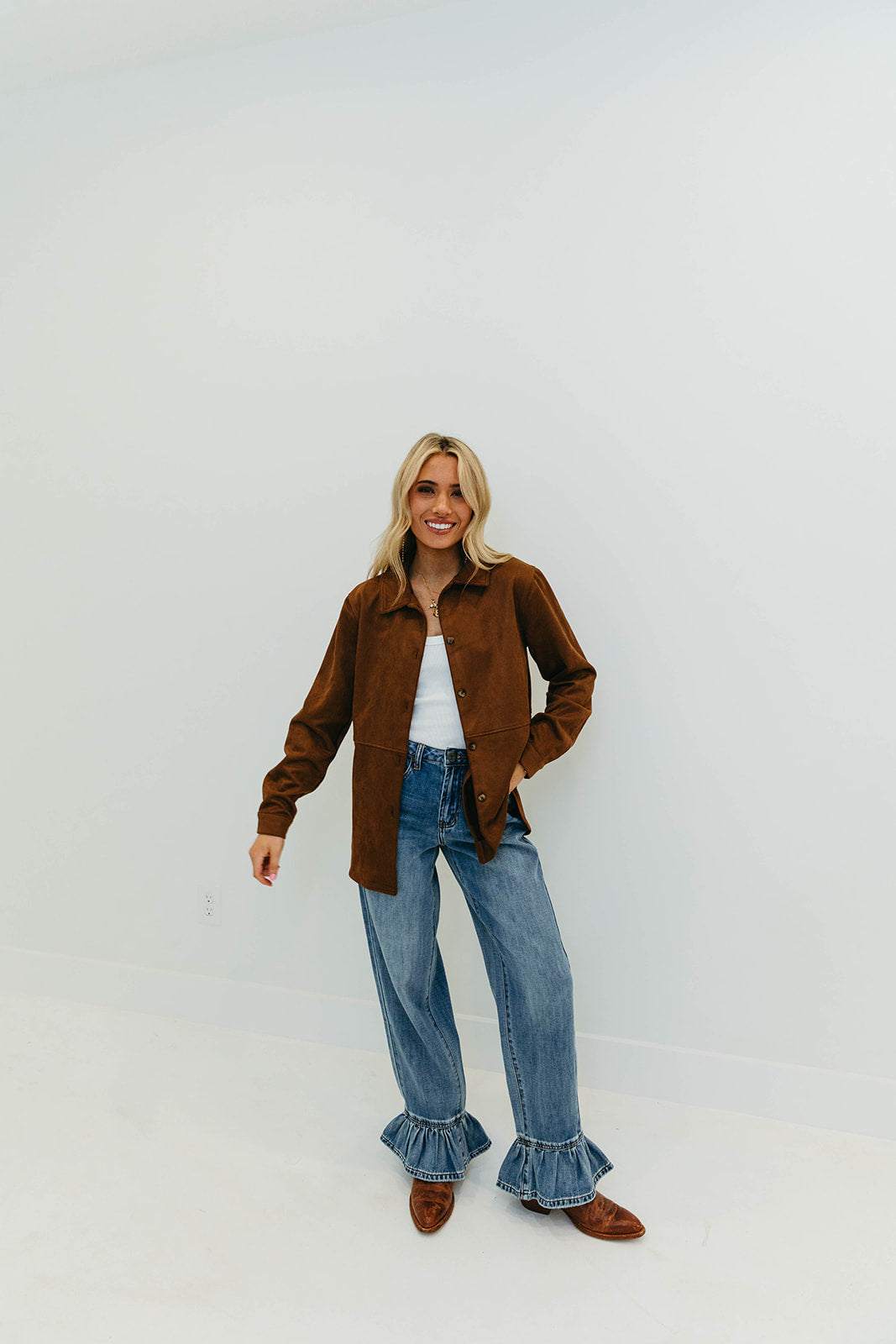 Premium Retha Button Down Shirt - Mocha | Ultimate Style Upgrade