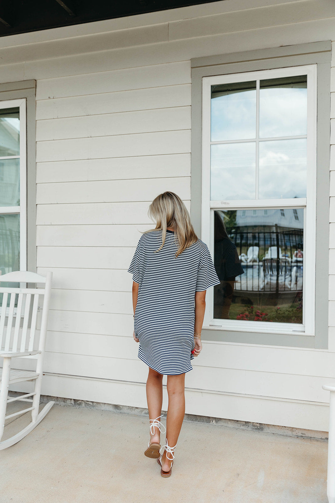 Premium Sienna Stripe Mini Dress - Navy | Ultimate Comfort & Style