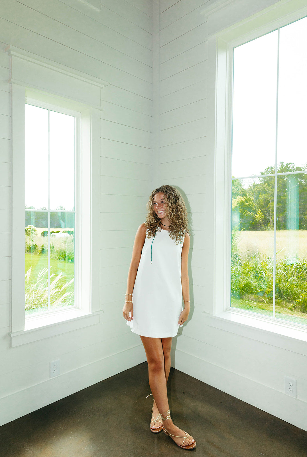 Elowen Mini Dress - Premium Off-White Elegance