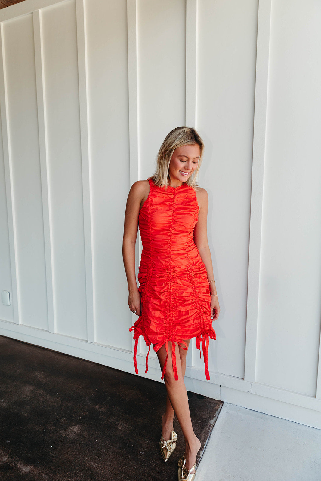 Premium Erin Mini Dress - Vibrant Red/Orange | Playful & Flattering