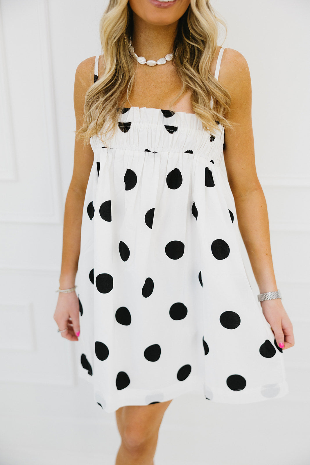 Finn Mini Dress - Premium Off White/Black