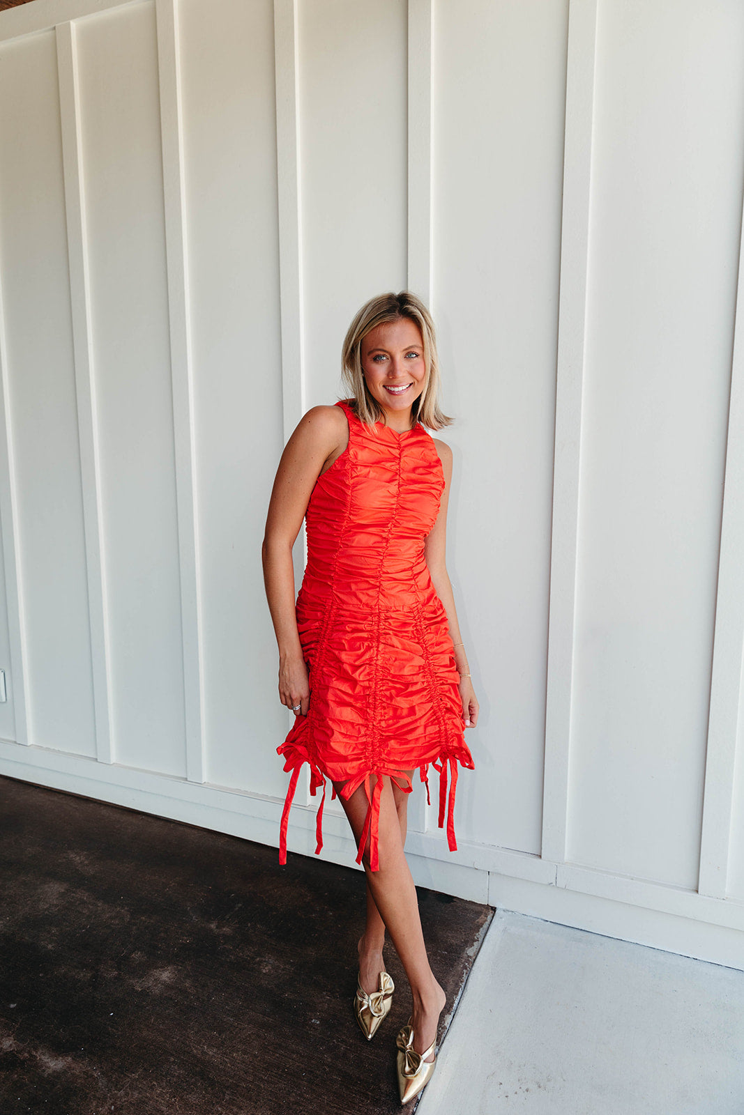 Premium Erin Mini Dress - Vibrant Red/Orange | Playful & Flattering
