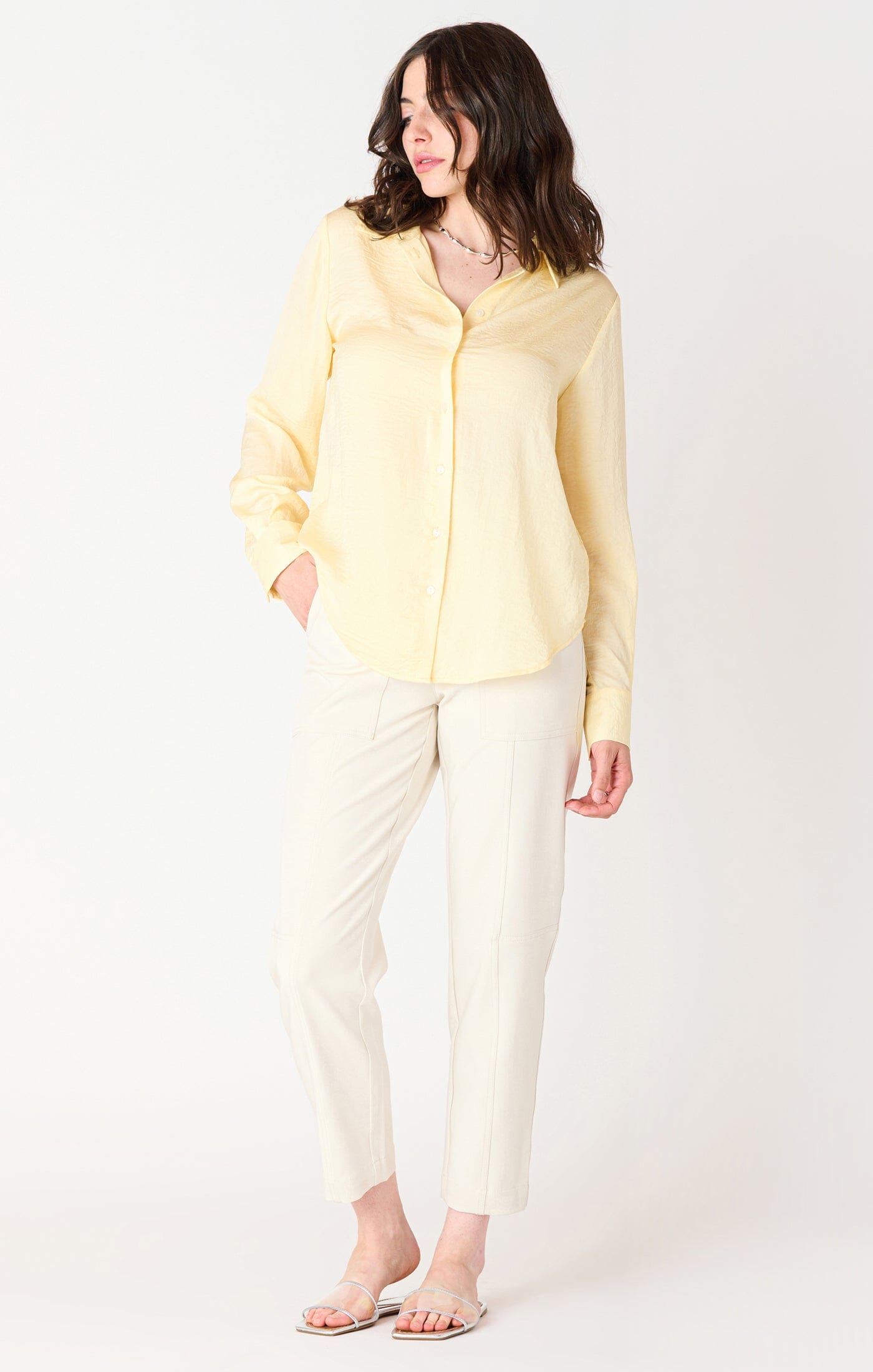 Premium Lemon Satin Blouse - Ultimate Effortless Style