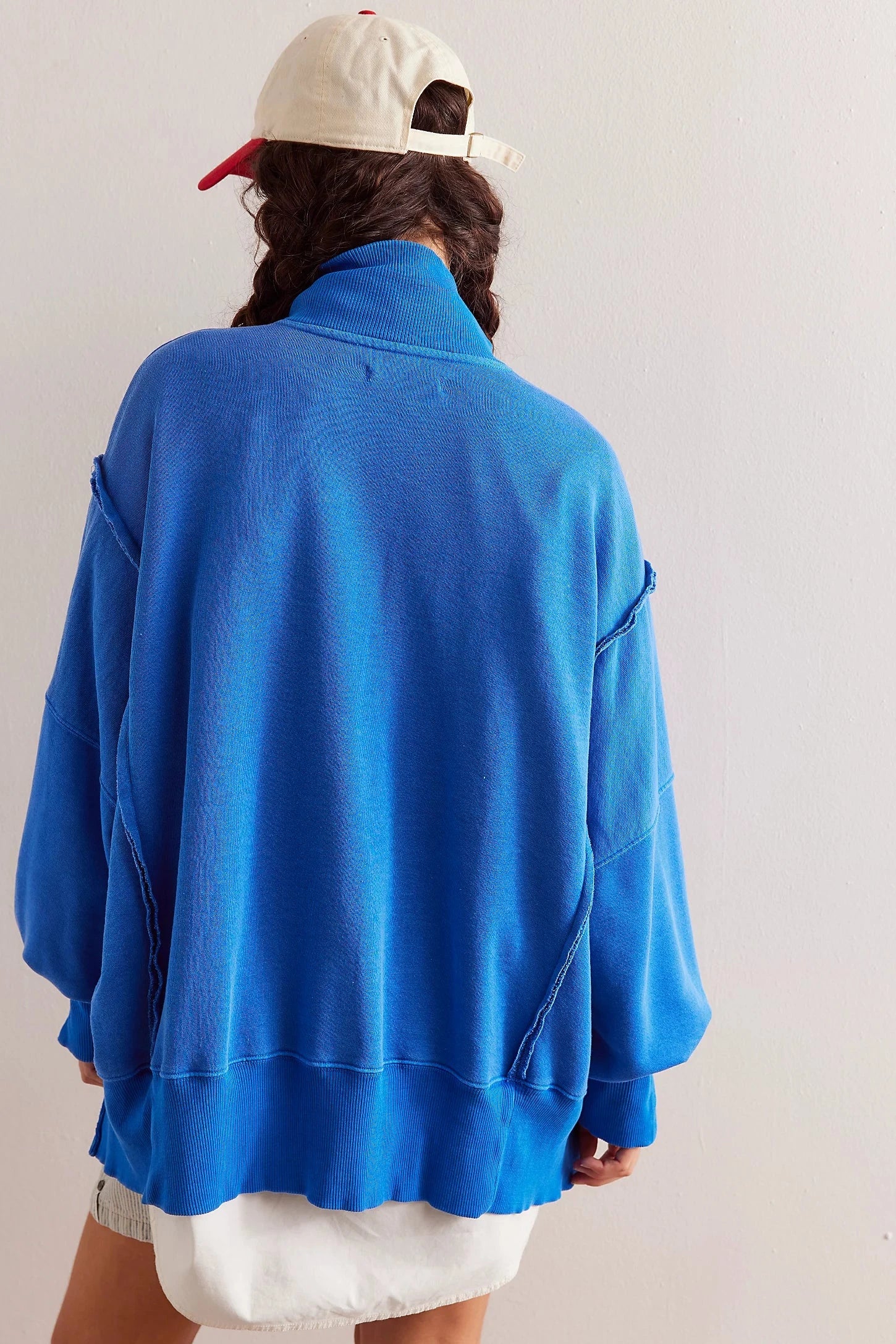 FREE PEOPLE Premium Camden Henley Sweatshirt - Blue