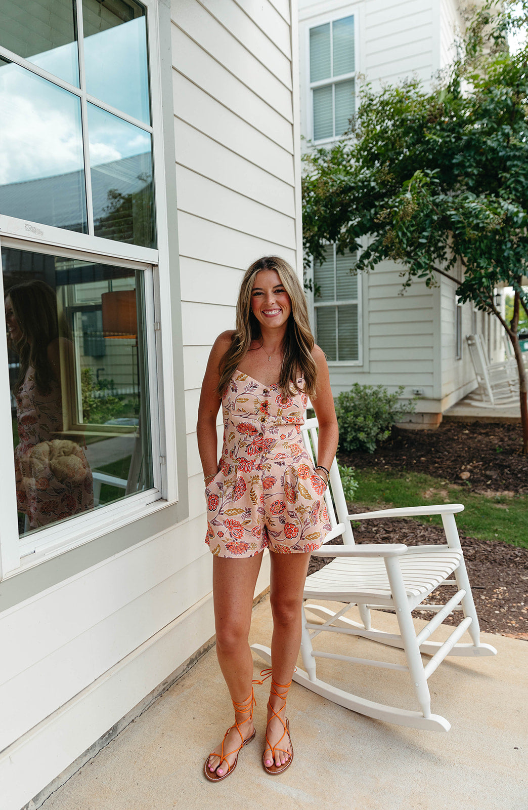 Premium Coral Floral Pleated Shorts - Sweet And Simple Collection