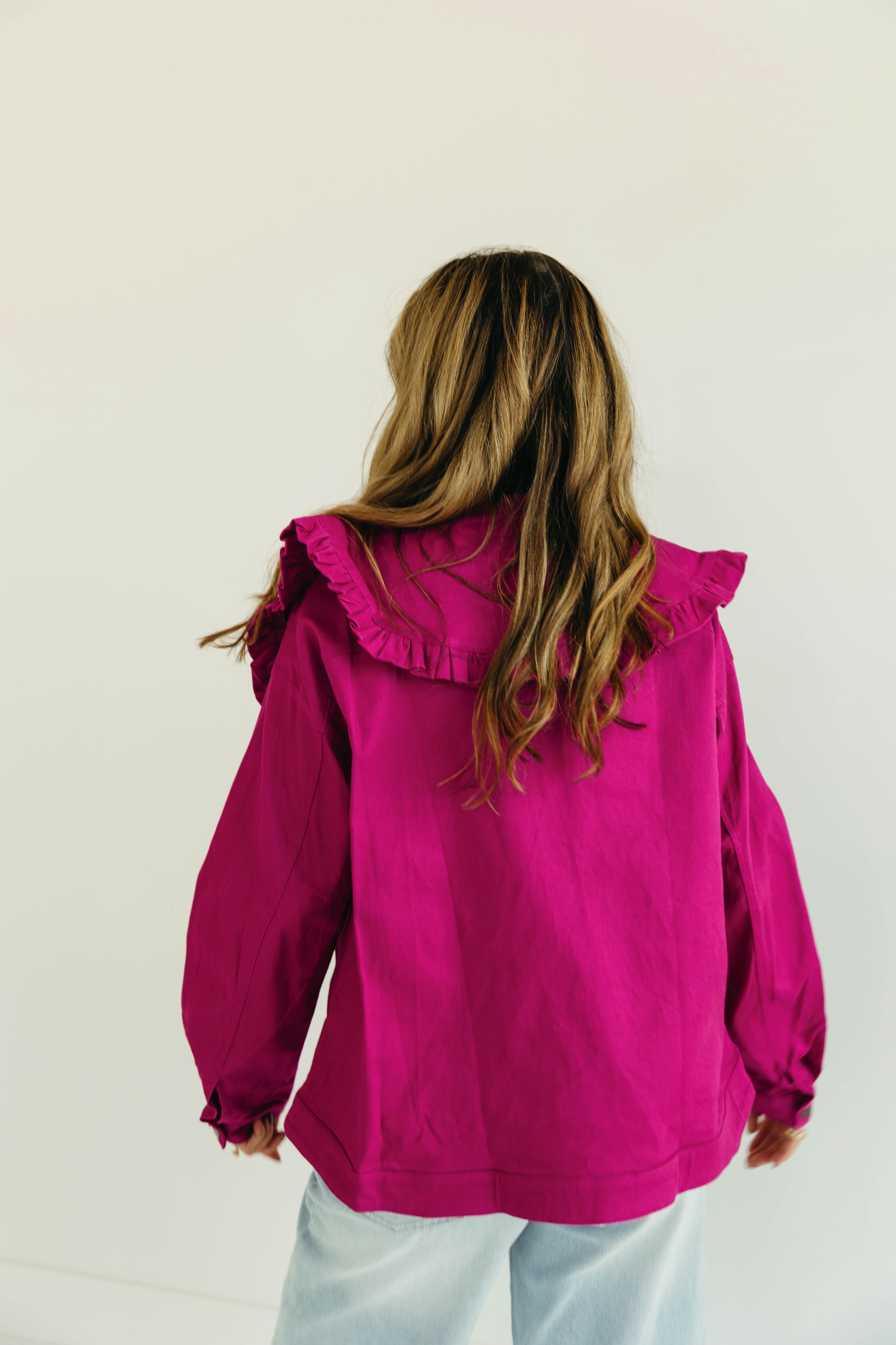 Premium Atlas Denim Jacket - Vibrant Pink