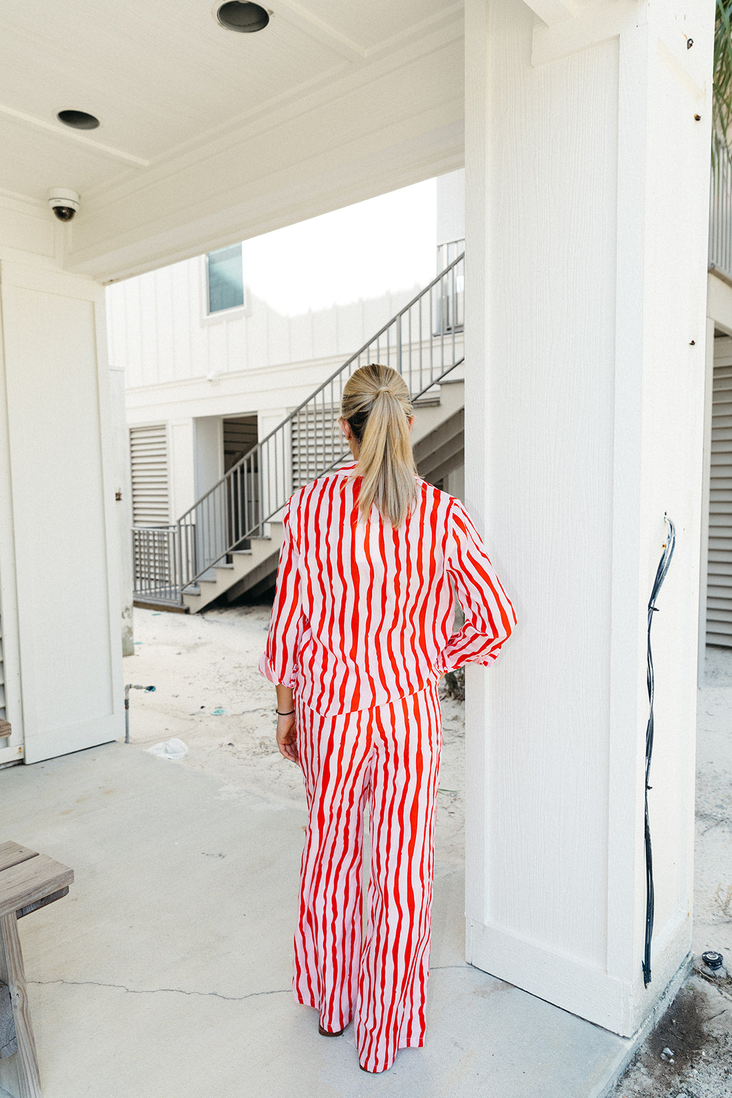 Premium Vera Striped Top - Vibrant Pink & Red