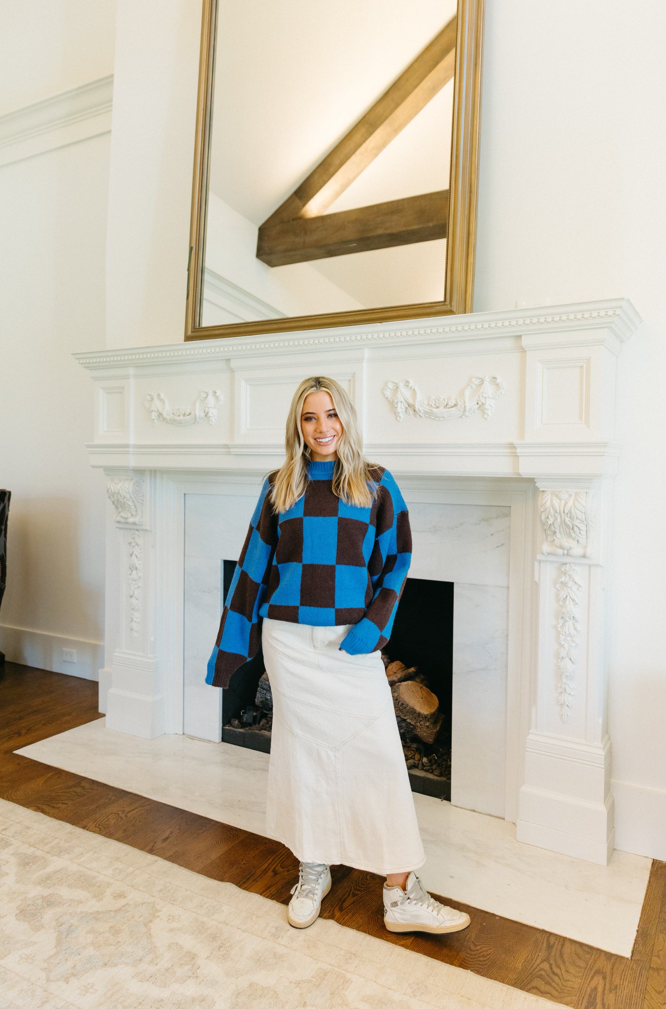 Ultimate Checkered Comfort Sweater - Chocolate/Blue