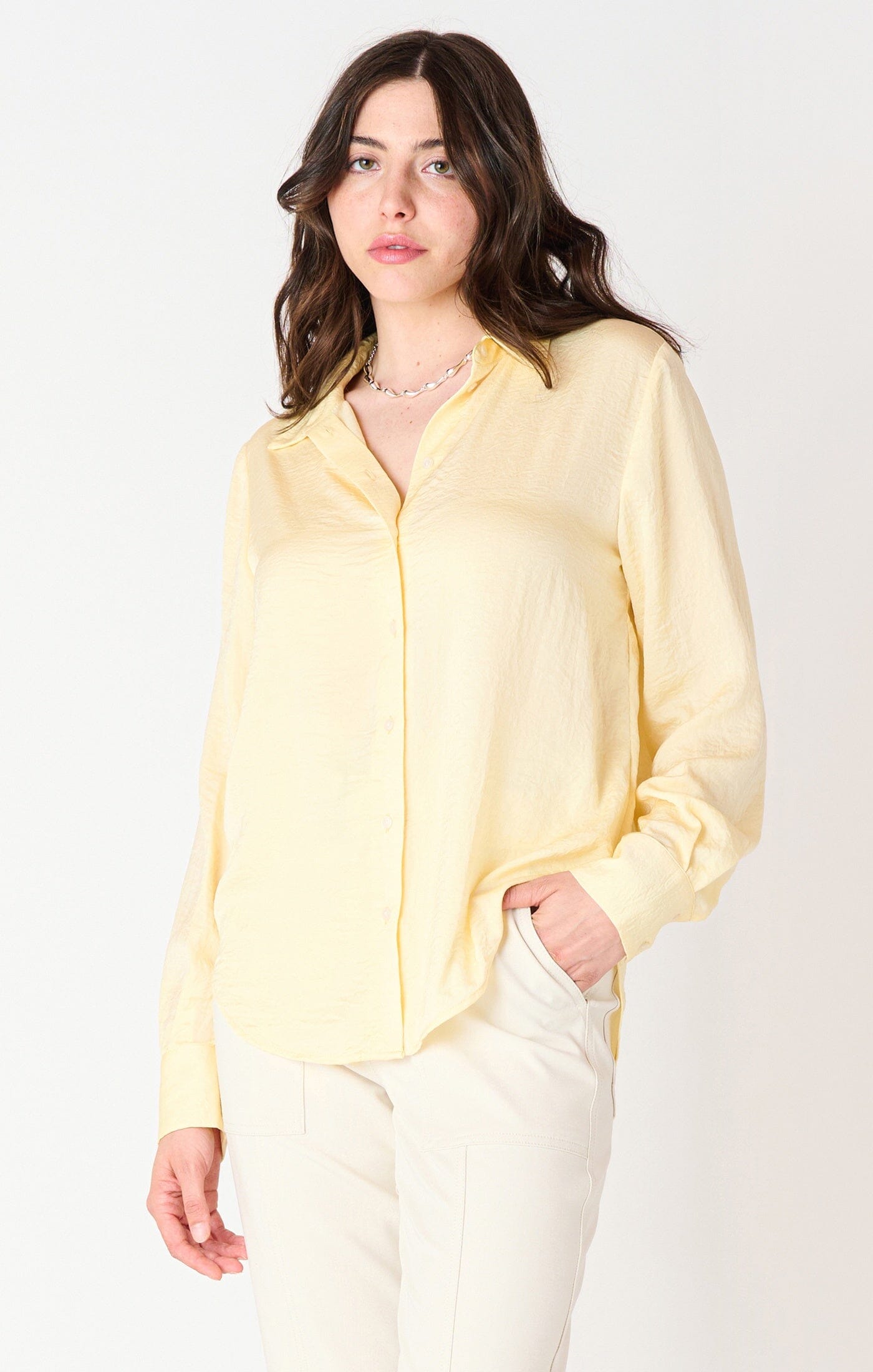 Premium Lemon Satin Blouse - Ultimate Effortless Style