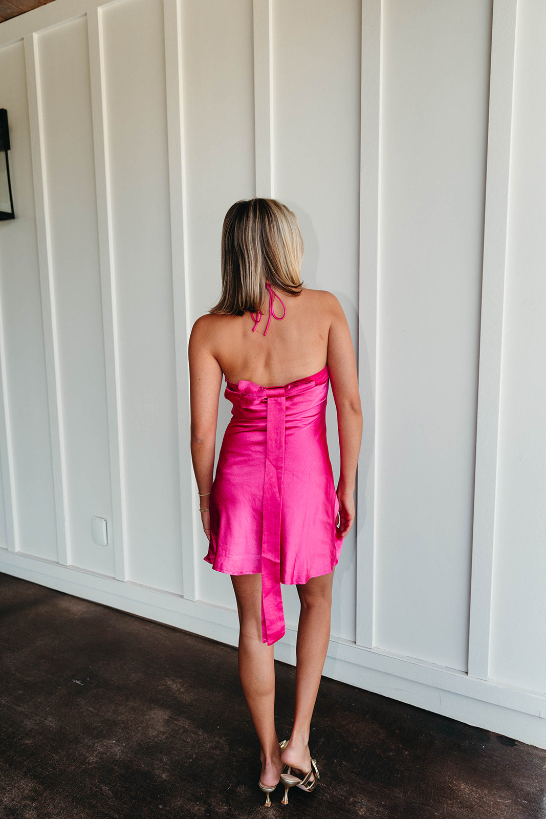 Ultimate Chic Halter Mini Dress - Fuchsia