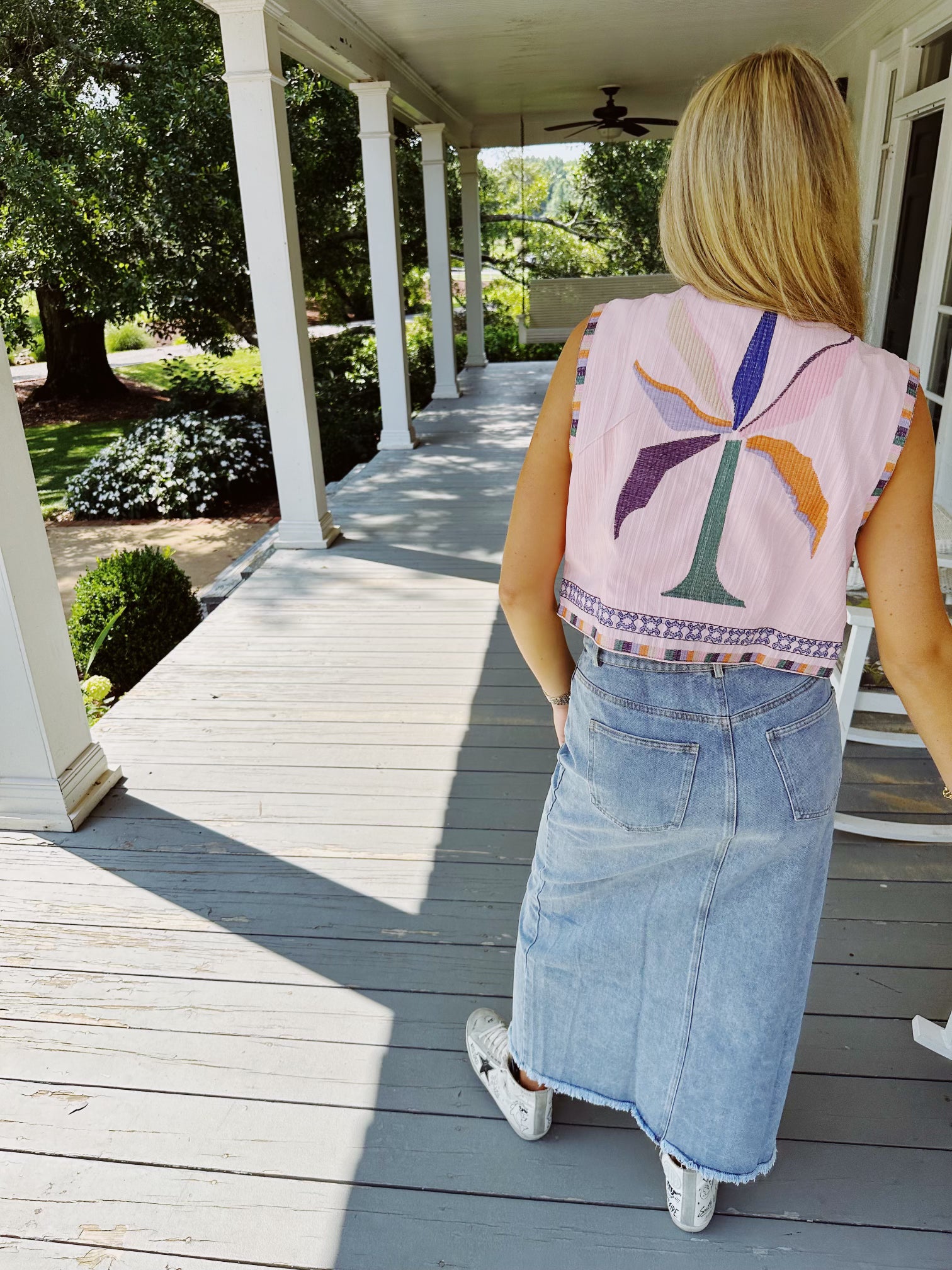 Premium Boho Embroidery Vest - Vibrant Pink