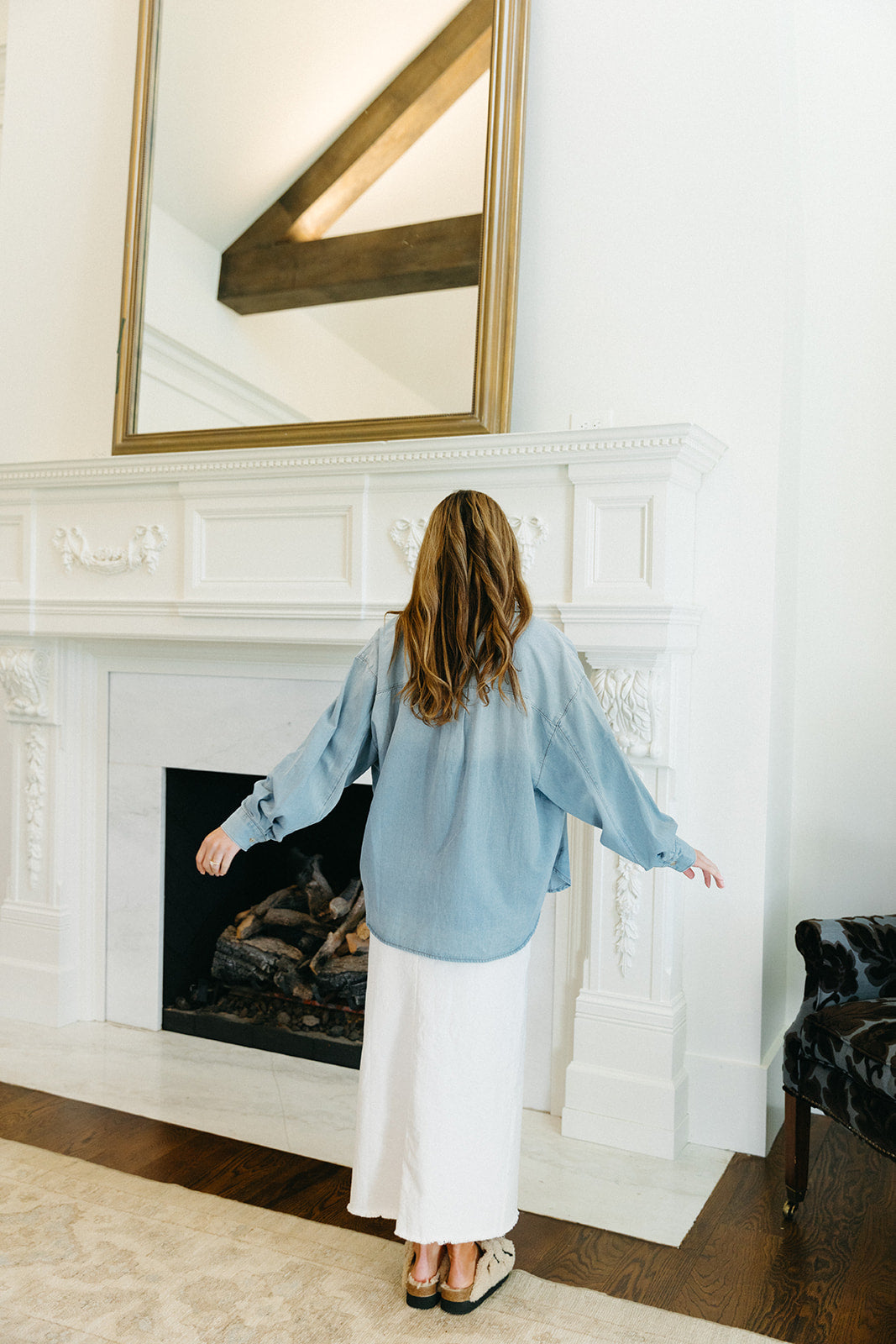 Premium Think About It Denim Shirt - Oversized Fit & 100% Cotton