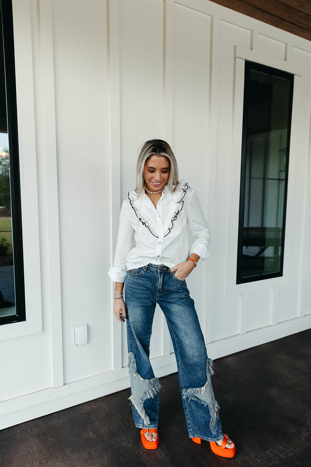 Premium Chandler Button-Up Blouse - Elegant Off-White