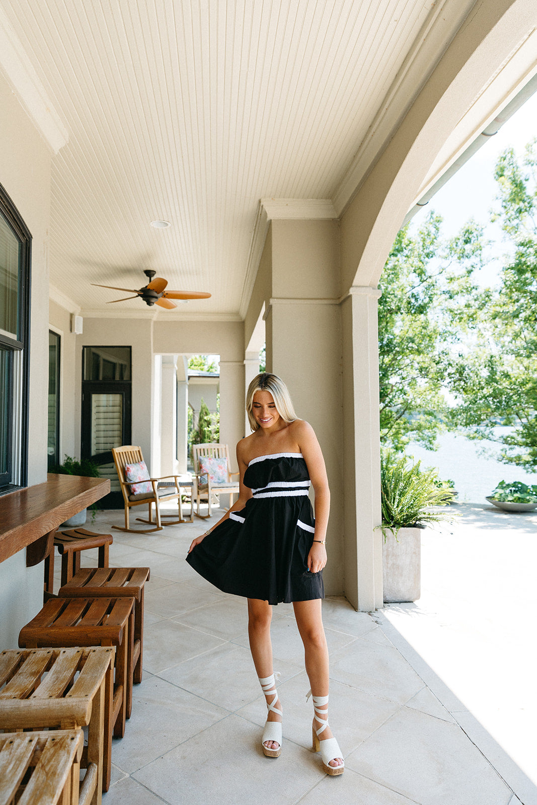 Premium Danica Mini Dress - Black/White | Stylish & Comfortable