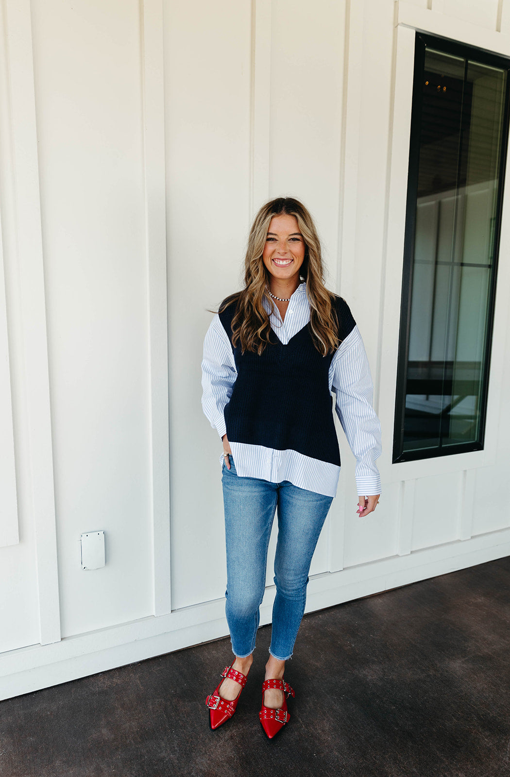 Premium Layered Sweater Vest - Navy
