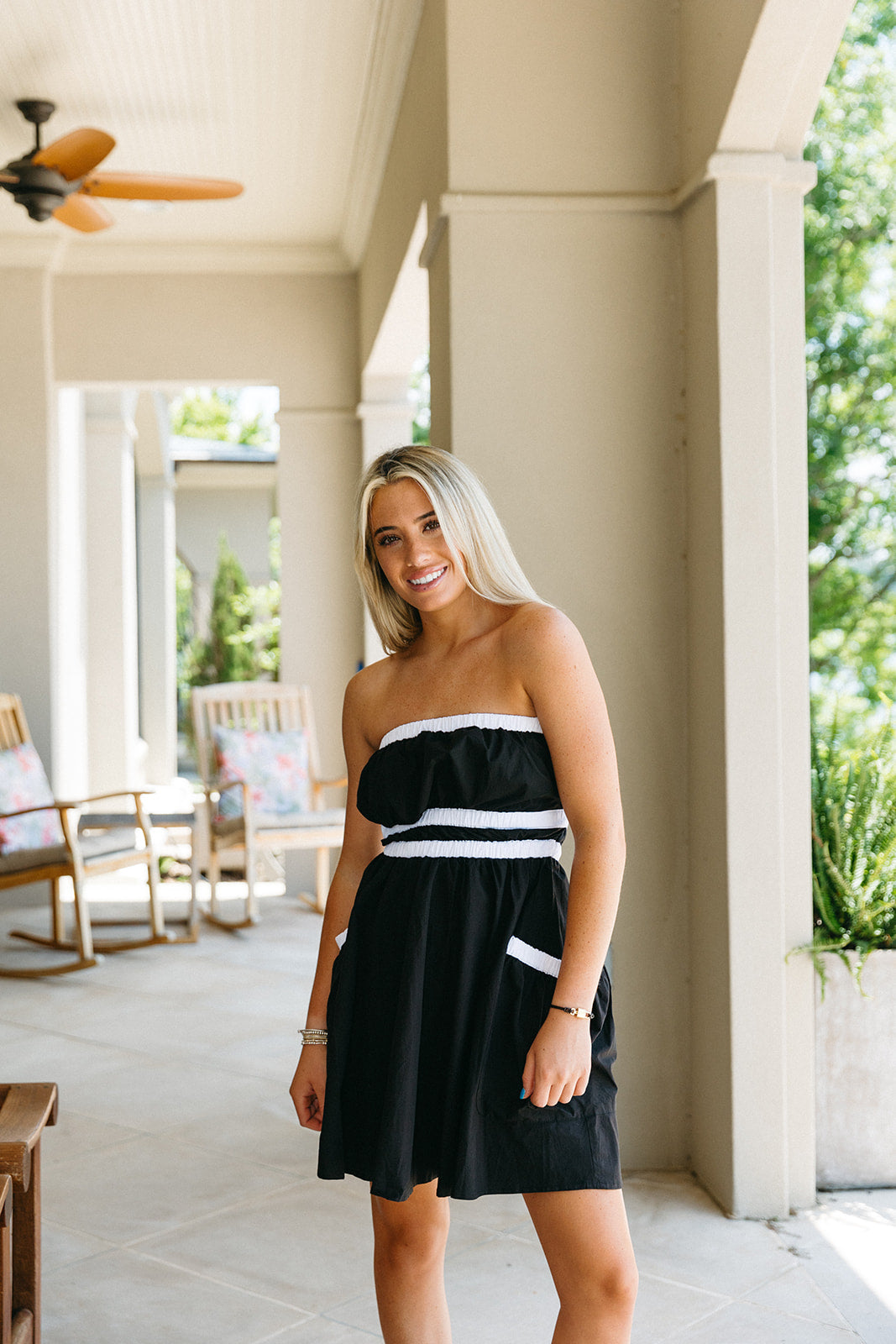 Premium Danica Mini Dress - Black/White | Stylish & Comfortable