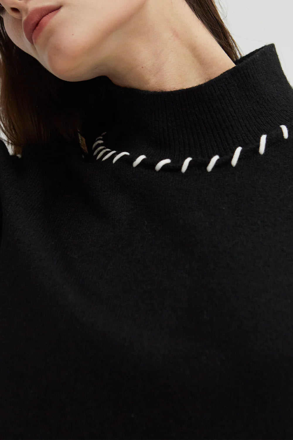 Premium Black Sweater with Contrast Stitch | Ultimate Comfort